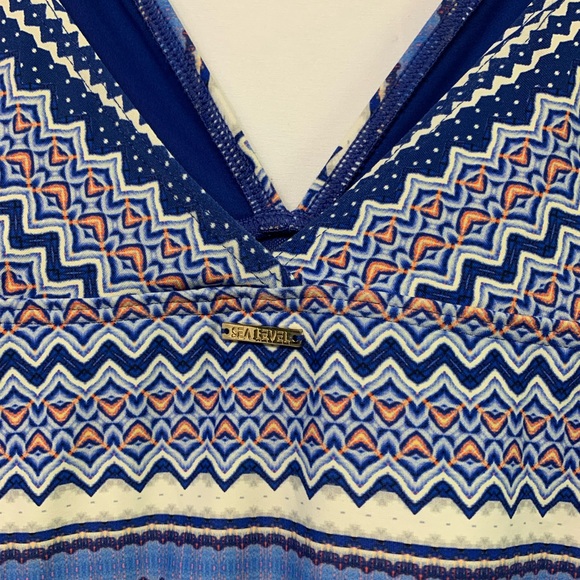 BOGO Sea Level Australia V Neck One Piece Swimsuit Blue White Pink Women Size 14 - Picture 4 of 13